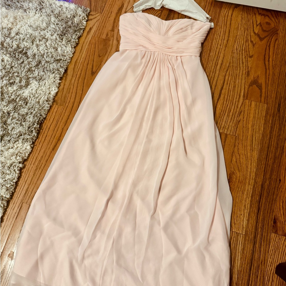 David's Bridal Light Pink Maxi Dress